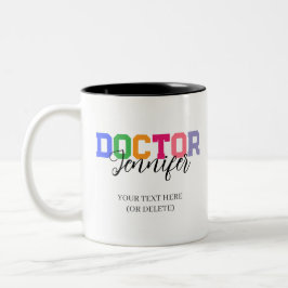 Caneca De Café Em Dois Tons Custom Colorful Doctor Name Gift for Women