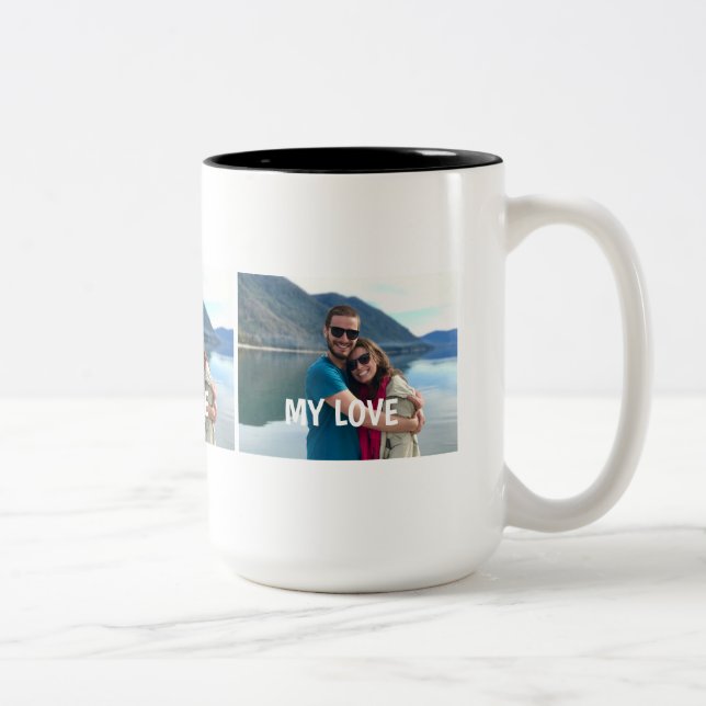 Caneca De Café Em Dois Tons Custom Couple Photo Mug – Love Gift (Direita)