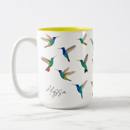 Caneca De Café Em Dois Tons Custom hummingbirds