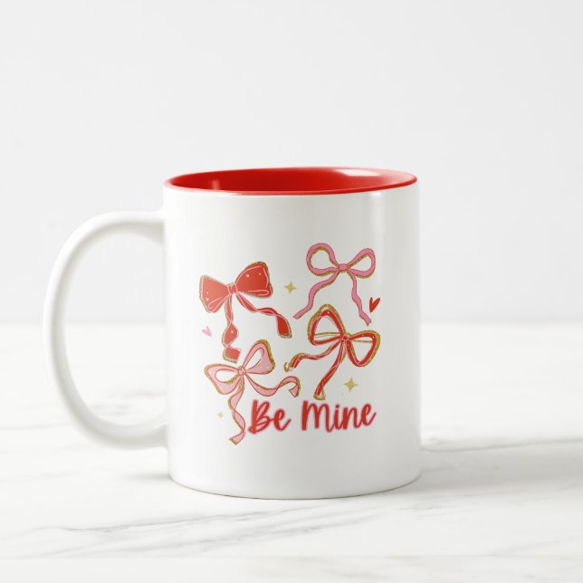 Caneca De Café Em Dois Tons Custom Name cute Valentine Mug - coquette mug gift (Esquerda)