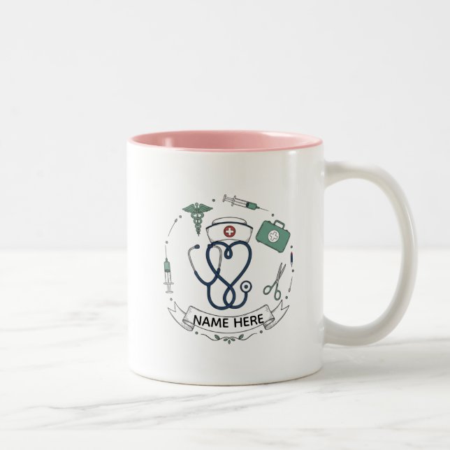Caneca De Café Em Dois Tons Custom Nurse Gift Mug (Direita)