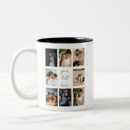 Caneca De Café Em Dois Tons Custom Photo Collage Personalized Picture Family