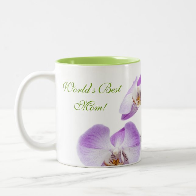 Caneca De Café Em Dois Tons Customizable Mom Orchid (Esquerda)