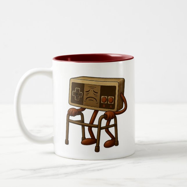 Caneca De Café Em Dois Tons Customized Funny Old Gamer - Retro Video Game  (Esquerda)