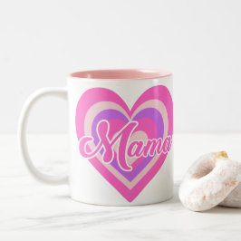 Caneca De Café Em Dois Tons Custon Retro Heart Mama