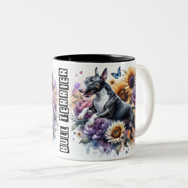 Caneca De Café Em Dois Tons Cut Bull Terrier (Frente Esquerda)