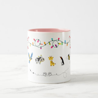 Caneca De Café Em Dois Tons Cute Animal Friends Mug | Kids Cartoon Coffee Cup 