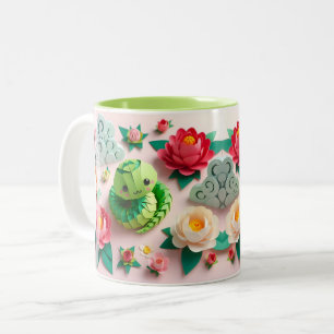 Caneca De Café Em Dois Tons Cute Ano Novo Chinês Cobra 2025 2TM