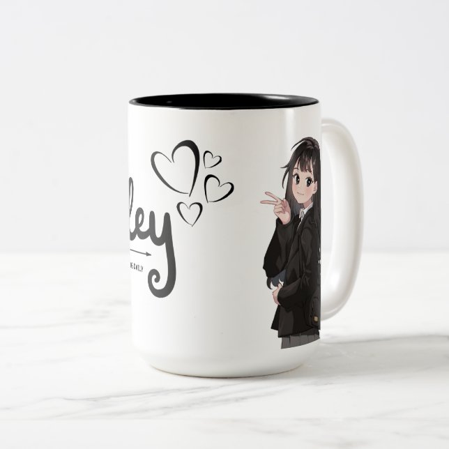 Caneca De Café Em Dois Tons Cute Art Coffee Cup (Frente Esquerda)