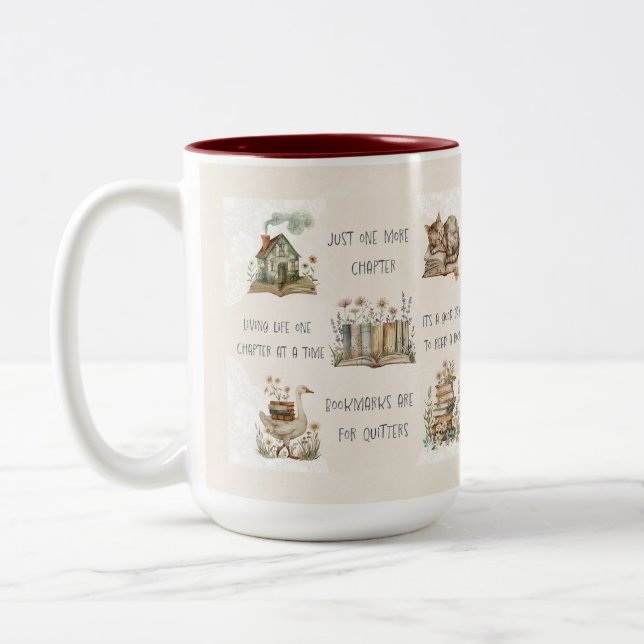 Caneca De Café Em Dois Tons Cute Book Lover Quote Wrap (Esquerda)