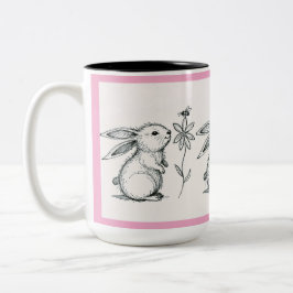 Caneca De Café Em Dois Tons Cute Bunny Rabbit Mug