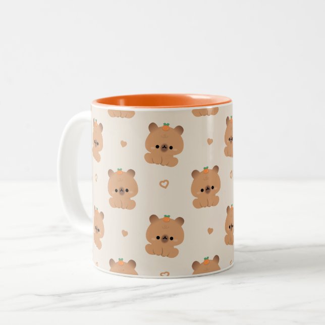 Caneca De Café Em Dois Tons Cute Capybara (Frente Esquerda)