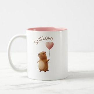 Caneca De Café Em Dois Tons Cute Capybara Still Love Valentine Coffee Mug