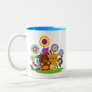 Caneca De Café Em Dois Tons Cute Cartoon Bears' Garden Mug