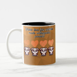 Caneca De Café Em Dois Tons Cute Cat & Hearts Coffee Cup for Animal Lovers