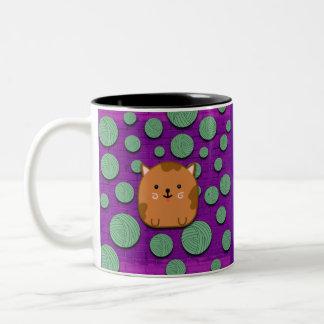 Caneca De Café Em Dois Tons Cute Cat Sticking Out Tongue Mug