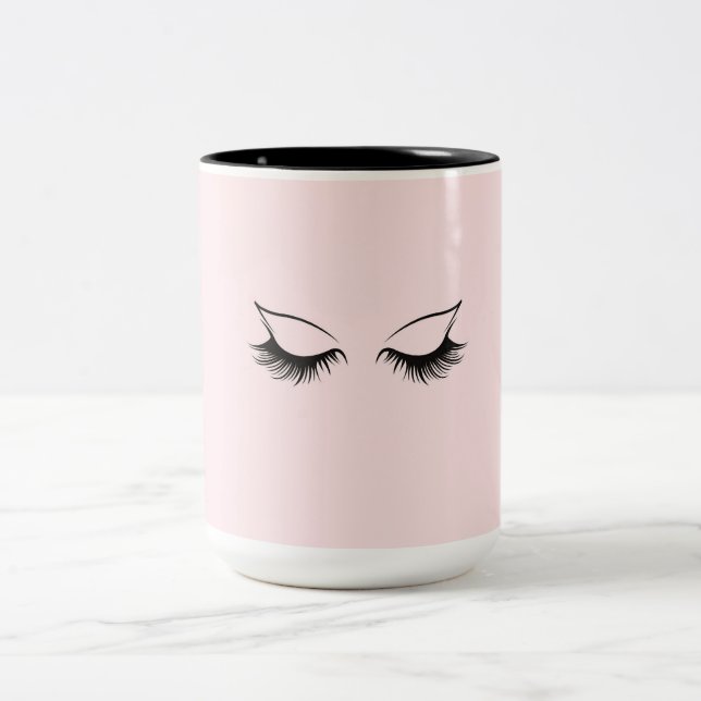 Caneca De Café Em Dois Tons Cute Eyelashes are a Girl's Charm (Centro)