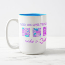 Caneca De Café Em Dois Tons Cute & Floral Patchwork Pattern in Pastel Colours