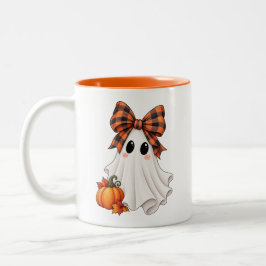 Caneca De Café Em Dois Tons Cute Girl Ghost Halloween Mug| Caprichoso