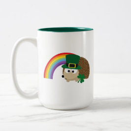 Caneca De Café Em Dois Tons Cute Hedgehog Leprechaun