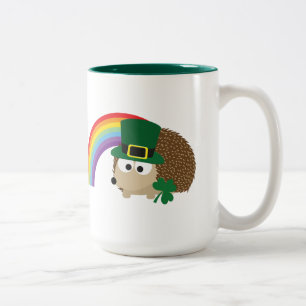 Caneca De Café Em Dois Tons Cute Hedgehog Leprechaun