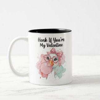 Caneca De Café Em Dois Tons Cute Honk If You’re My Valentine Goose 