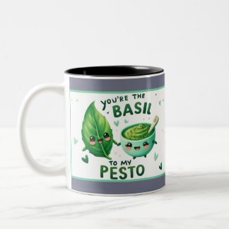 Caneca De Café Em Dois Tons Cute Kawaii Basil e Pesto