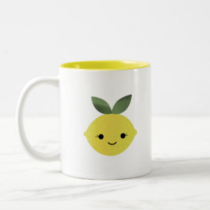 Caneca De Café Em Dois Tons Cute Kawaii Lemon