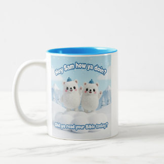 Caneca De Café Em Dois Tons Cute Kawaii Snow Bears – “Did Ya Read Your Bible''
