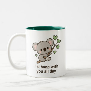 Caneca De Café Em Dois Tons Cute Koala - Eu ficaria com você o dia todo