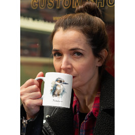 Caneca De Café Em Dois Tons Cute Kookaburra em uma filial, personalizado