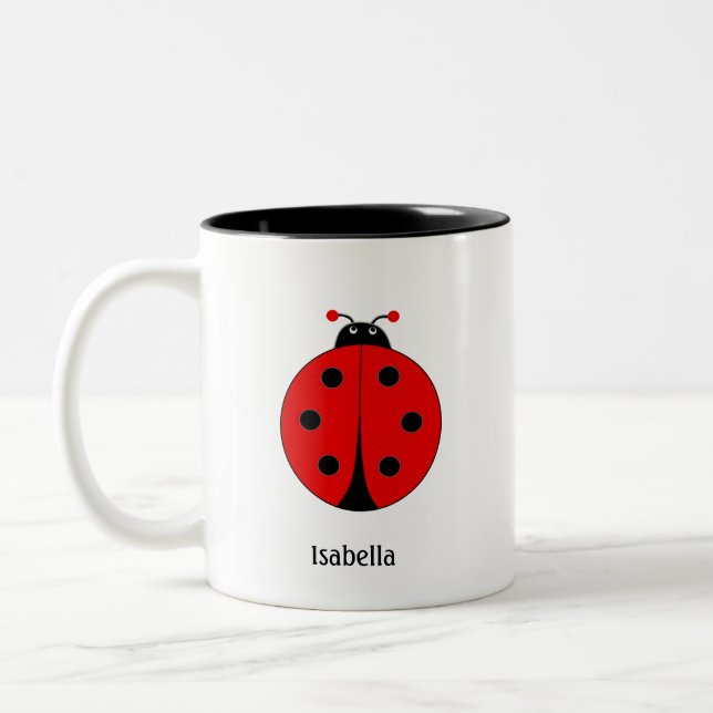 Caneca De Café Em Dois Tons Cute Ladybug (Esquerda)
