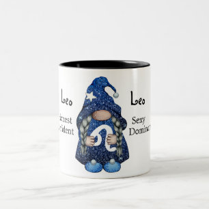 Caneca De Café Em Dois Tons Cute Leo Gnome Zodiac Sinal