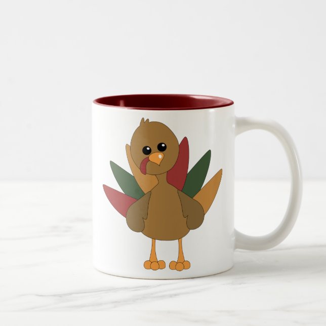 Caneca De Café Em Dois Tons Cute Lil' Turkey (Direita)