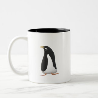 Caneca De Café Em Dois Tons Cute Penguin Mug | Black Two-Tone Coffee Cup