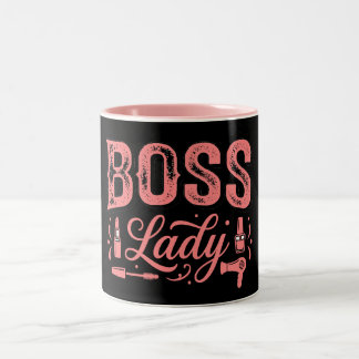 Caneca De Café Em Dois Tons Cute Pink Boss Lady Design