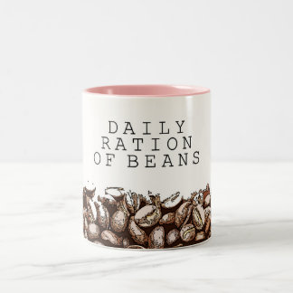 Caneca De Café Em Dois Tons Cute Ração Diária de Feijão Amantes de Café