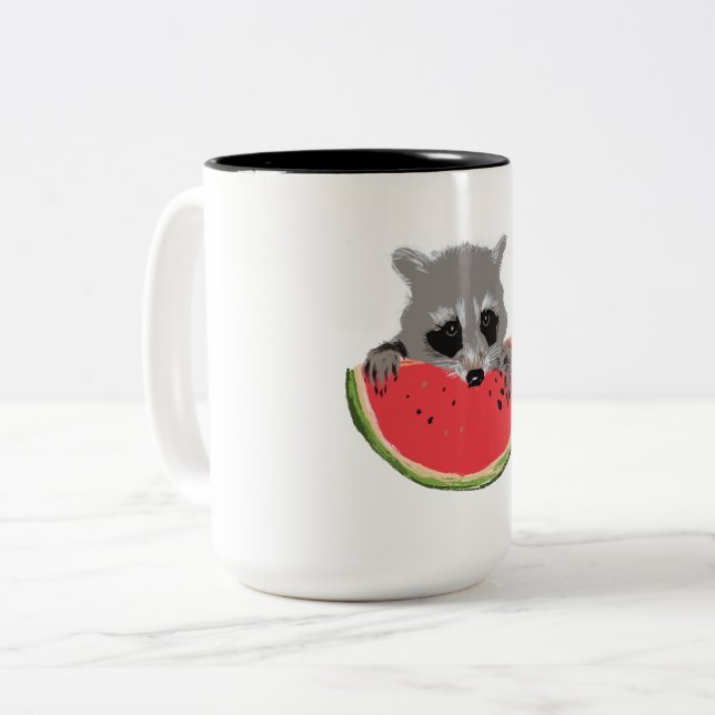 Caneca De Café Em Dois Tons Cute Raccoon (Frente Esquerda)