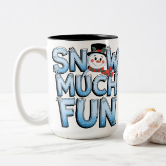 Caneca De Café Em Dois Tons Cute Snowman Snow Much Fun Winter Christmas