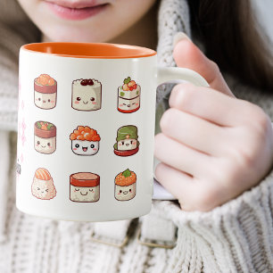 Caneca De Café Em Dois Tons Cute Sushi Kawaii
