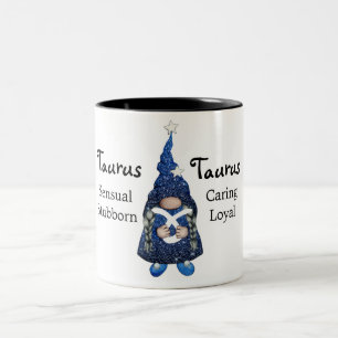 Caneca De Café Em Dois Tons Cute Taurus Gnome Zodiac Sinal