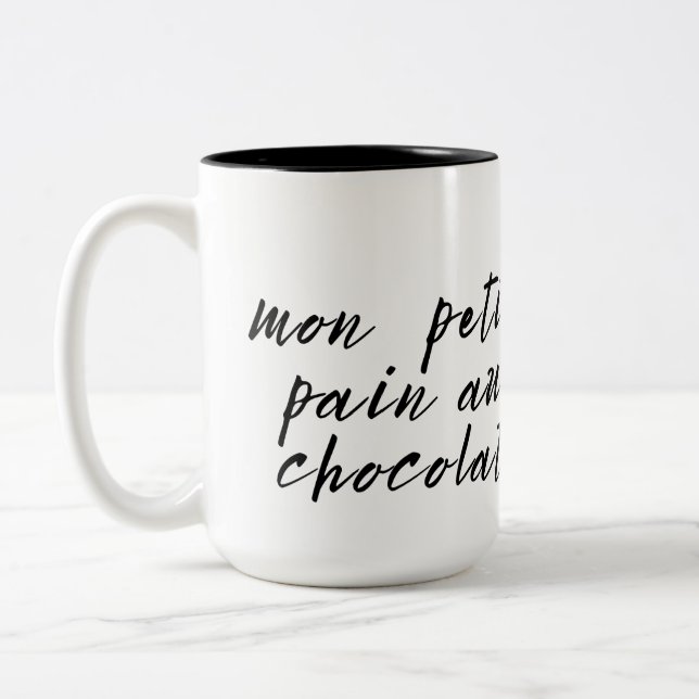 Caneca De Café Em Dois Tons Cute Termo Francês de Afeto (Esquerda)