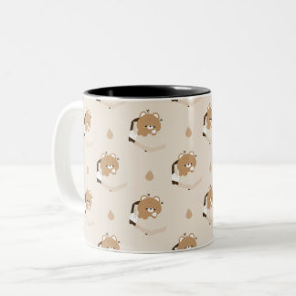 Caneca De Café Em Dois Tons Cute Tired Brown Bear