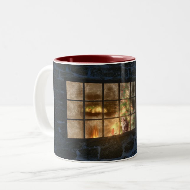Caneca De Café Em Dois Tons Cwm Christmas Mug (Frente Esquerda)