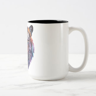 Caneca De Café Em Dois Tons Cybernetic Bio-Mechanical Tiger Portrait