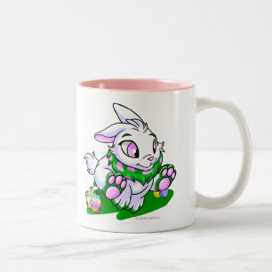 Caneca De Café Em Dois Tons Cybunny verde que compete através dos neggs
