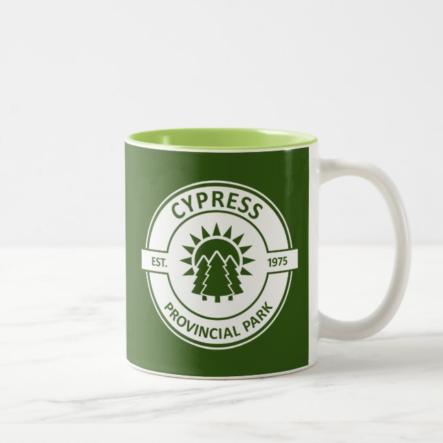 Caneca De Café Em Dois Tons Cypress Provincial Park Sun Trees (Direita)