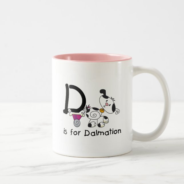 Caneca De Café Em Dois Tons D é para T-shirts e presentes Dalmation (Direita)