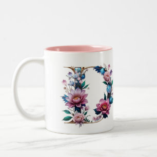 Caneca De Café Em Dois Tons D Mug de café - Design floral para doação
