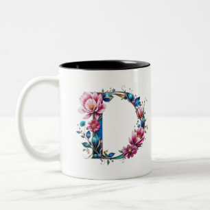 Caneca De Café Em Dois Tons D Mug de café - Design floral para doação